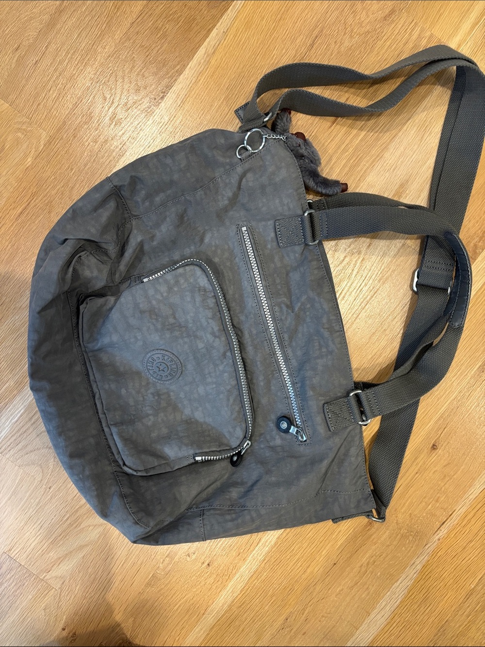 Kipling Large Tote in Charcoal Gray